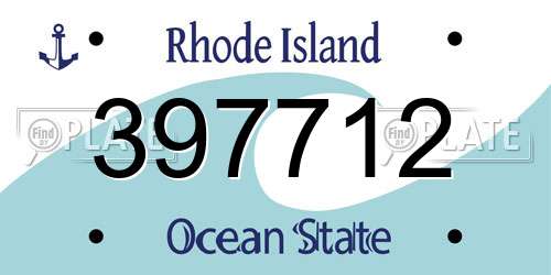 397712 Rhode Island License Plate