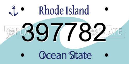 397782 Rhode Island License Plate
