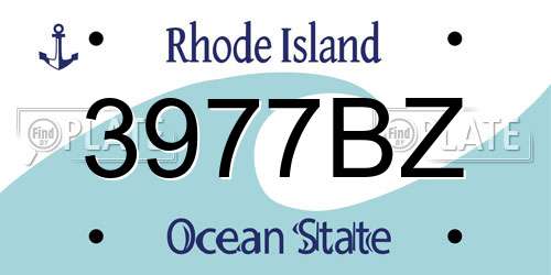 3977BZ Rhode Island License Plate