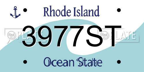 3977ST Rhode Island License Plate