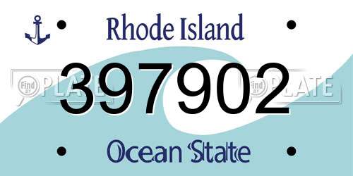 397902 Rhode Island License Plate