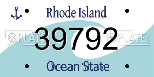 39792 Rhode Island License Plate