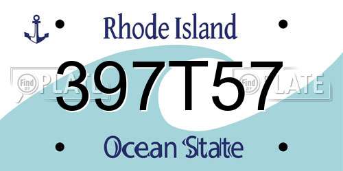 397T57 Rhode Island License Plate