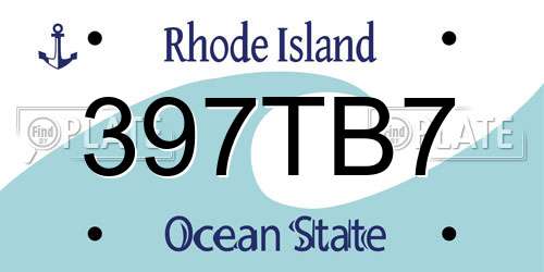 397TB7 Rhode Island License Plate