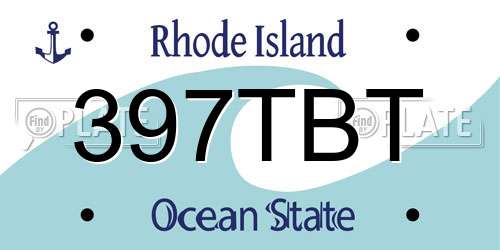 397TBT Rhode Island License Plate