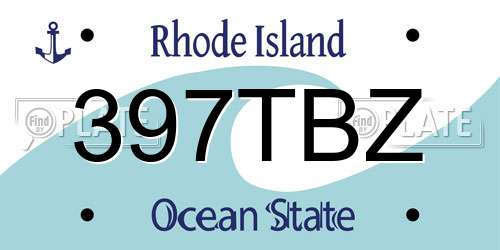 397TBZ Rhode Island License Plate