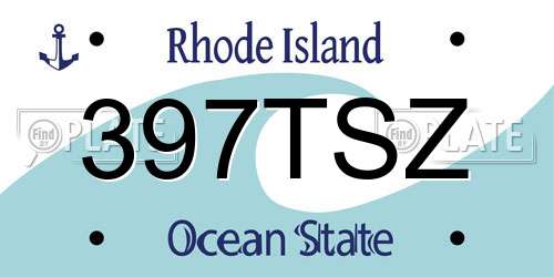 397TSZ Rhode Island License Plate