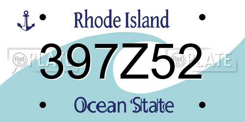 397Z52 Rhode Island License Plate