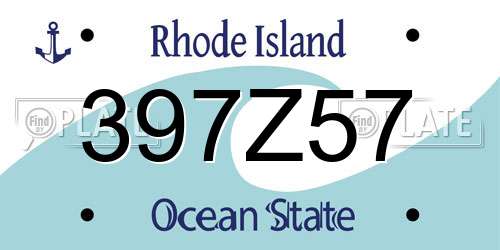 397Z57 Rhode Island License Plate