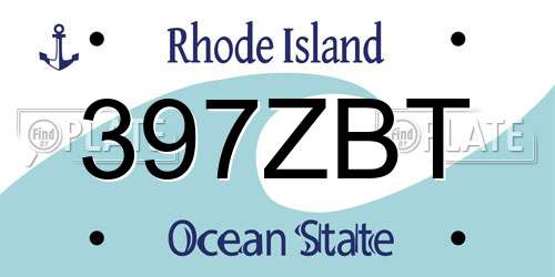397ZBT Rhode Island License Plate