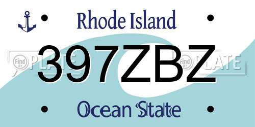 397ZBZ Rhode Island License Plate