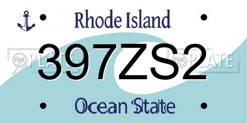 397ZS2 Rhode Island License Plate