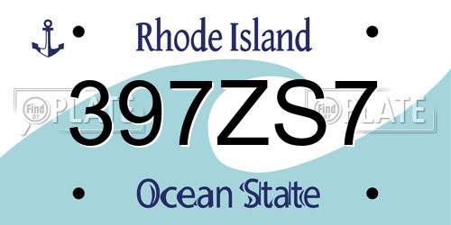397ZS7 Rhode Island License Plate