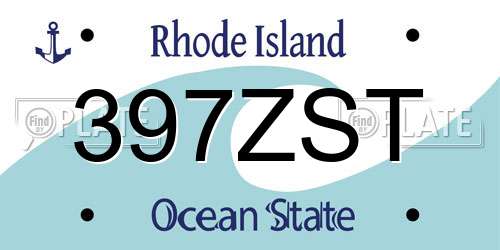 397ZST Rhode Island License Plate