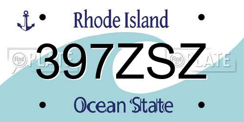 397ZSZ Rhode Island License Plate