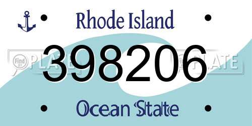 398206 Rhode Island License Plate