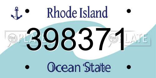 398371 Rhode Island License Plate