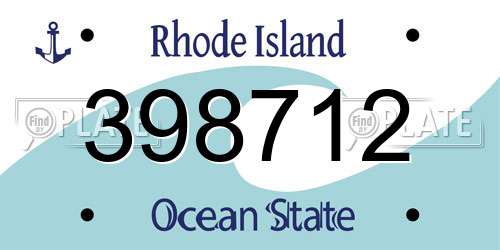 398712 Rhode Island License Plate