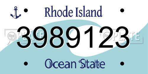 3989123 Rhode Island License Plate