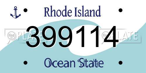 399114 Rhode Island License Plate