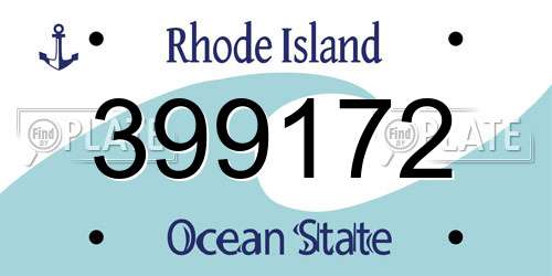 399172 Rhode Island License Plate