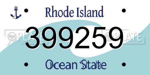399259 Rhode Island License Plate