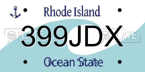 399JDX Rhode Island License Plate