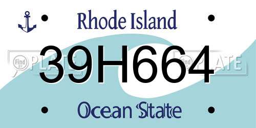 39H664 Rhode Island License Plate