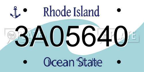 3A05640 Rhode Island License Plate
