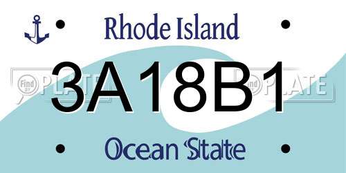 3A18B1 Rhode Island License Plate