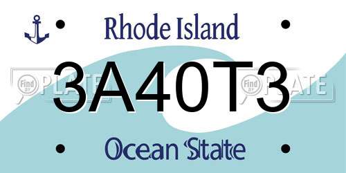 3A40T3 Rhode Island License Plate