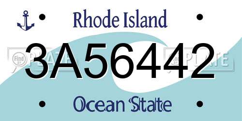 3A56442 Rhode Island License Plate