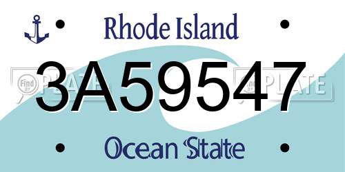 3A59547 Rhode Island License Plate