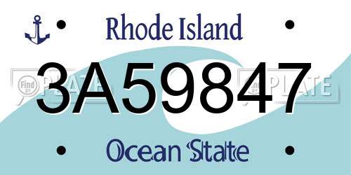 3A59847 Rhode Island License Plate