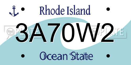3A70W2 Rhode Island License Plate