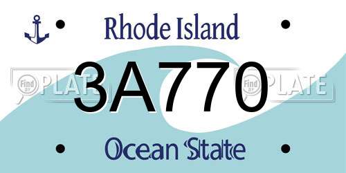 3A770 Rhode Island License Plate