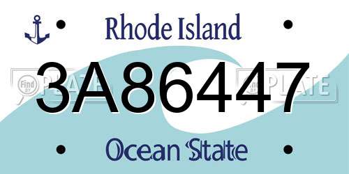 3A86447 Rhode Island License Plate