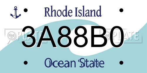3A88B0 Rhode Island License Plate
