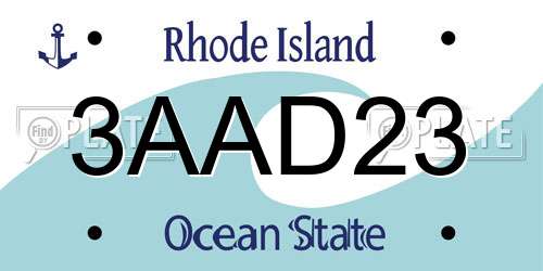 3AAD23 Rhode Island License Plate