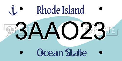 3AAO23 Rhode Island License Plate