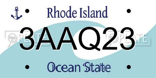3AAQ23 Rhode Island License Plate