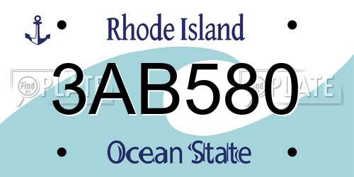 3AB580 Rhode Island License Plate