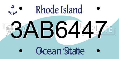 3AB6447 Rhode Island License Plate