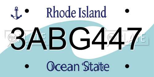 3ABG447 Rhode Island License Plate