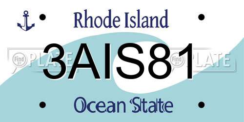 3AIS81 Rhode Island License Plate