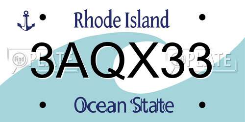 3AQX33 Rhode Island License Plate