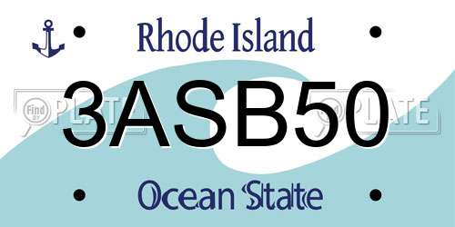 3ASB50 Rhode Island License Plate
