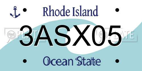 3ASX05 Rhode Island License Plate