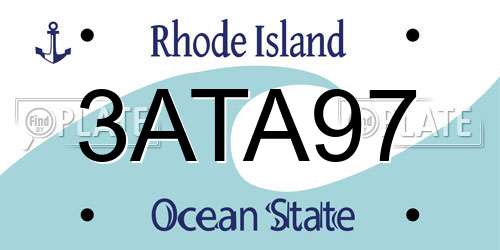 3ATA97 Rhode Island License Plate