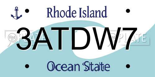 3ATDW7 Rhode Island License Plate